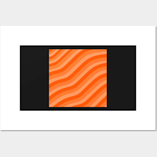 Orange Color Wave Pattern Posters and Art